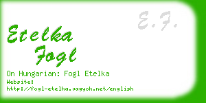 etelka fogl business card